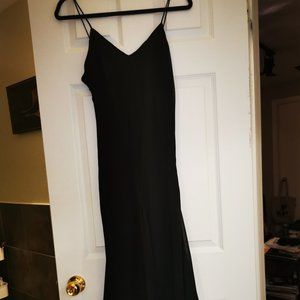 Stunning asymmetrical elegant black vintage 90s cocktail dress
